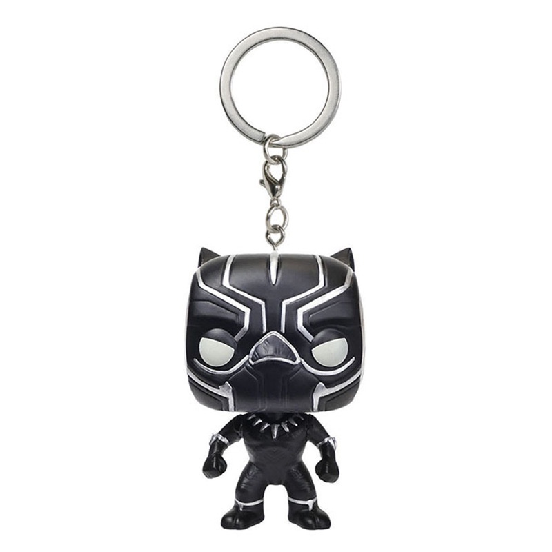 Funko POP Gantungan Kunci Action Figure Avengers Spider Man Groot Black Panther Bahan PVC