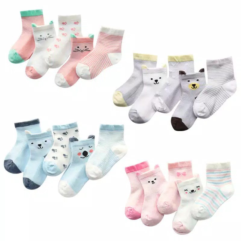 (24 Pasang) Kaos Kaki Bayi / Kaos Kaki Anak (Usia 1 - 2 T) Kualitas Import