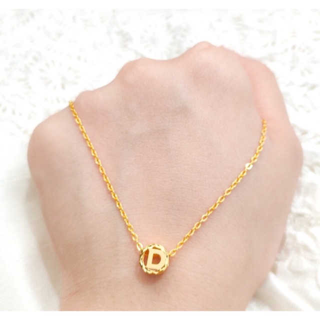 Set Kalung dan Liontin Nory Huruf D Elegant Emas Asli