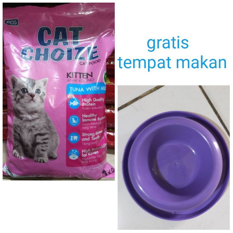 Makanan Kucing Murah Cat Choize Kitten 1kg Gratis Tempat Makan Kucing