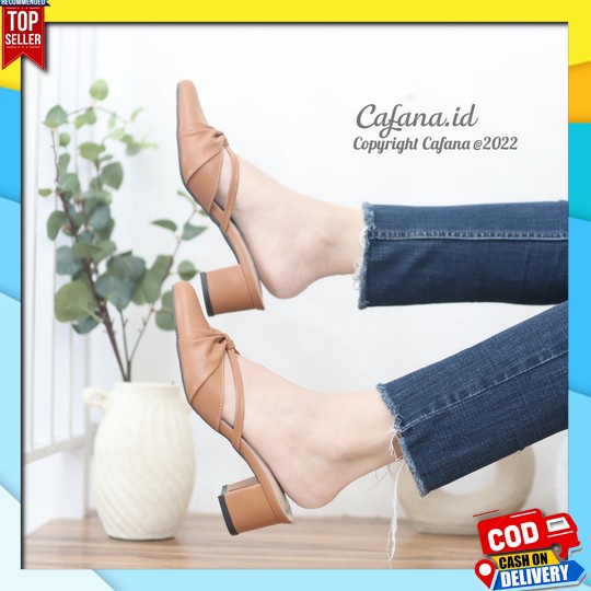 Sahara Cica Sendal Selop High Heels Kondangan Wanita Pesta 5Cm Premium Original Terbaru Sandal Hak T