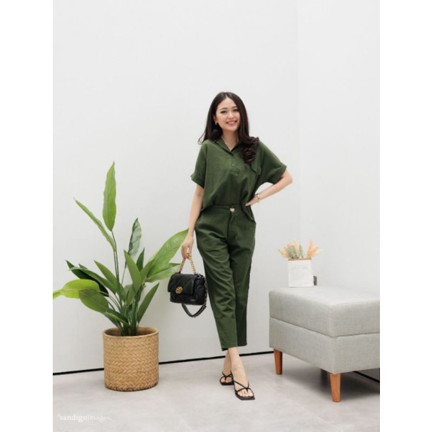 Alize linen set / baju santai baju kerja pakaian wanita keren