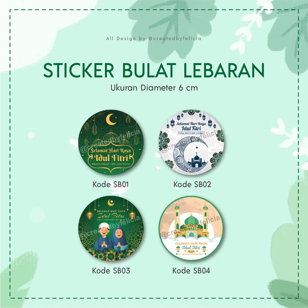 

Stiker Bulat Lebaran Isi 20pcs / Label Toples Kue Kering Hampers Idul Fitri