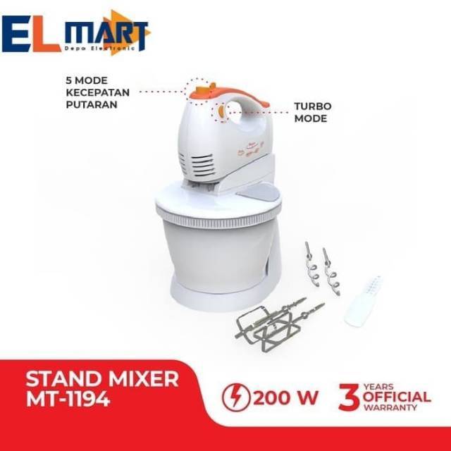 Maspion Mixer Com MT1194 - MT 1194 Standing  Mixer Bowl Putar