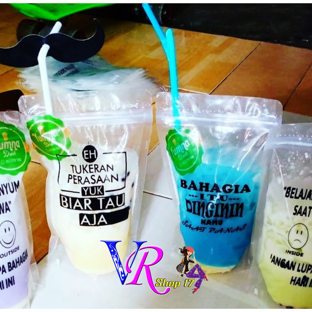 PLASTIK STANDING POUCH MINUMAN ANTI BOCOR SABLON BAPER 13X20
