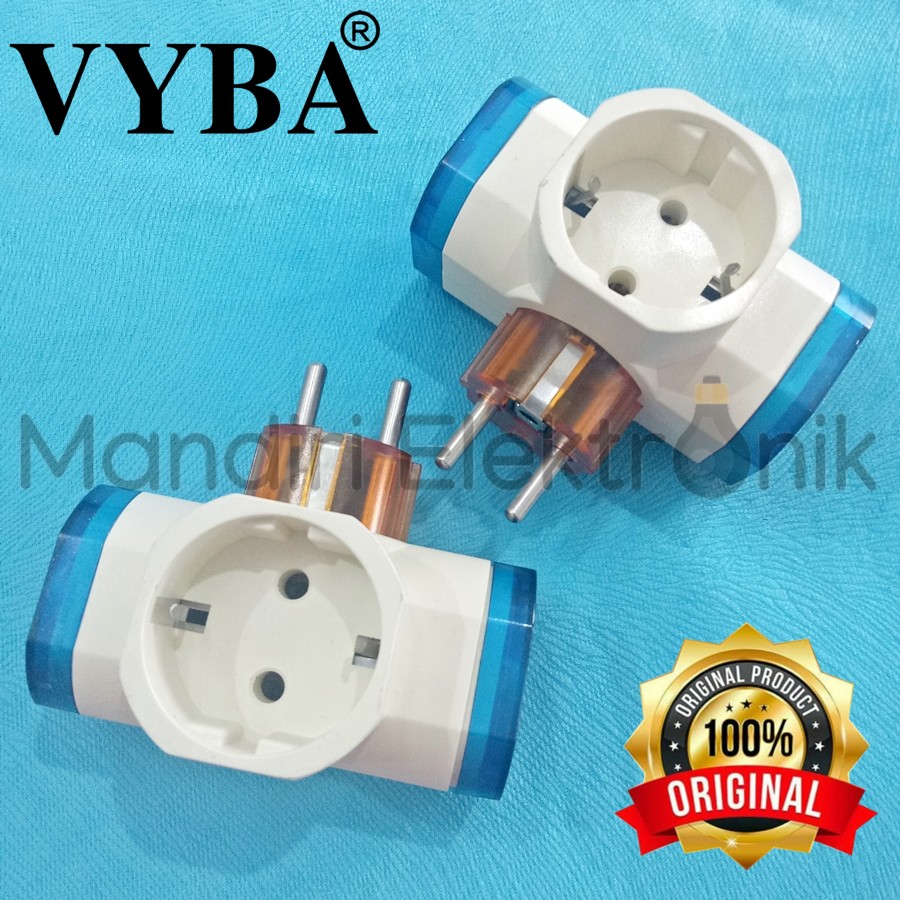 Vyba T arde cabang 3 lubang Steker Tee Multi Stop Kontak 5711 - Colokan Cabang 3 Vyba