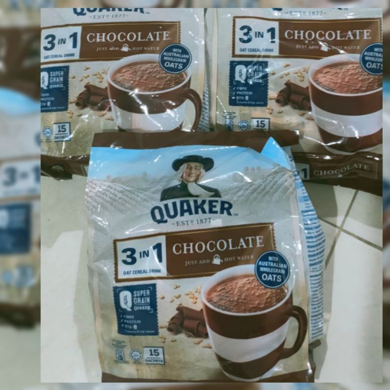 

quaker oatmeal 3in1 original/coklat malaysia