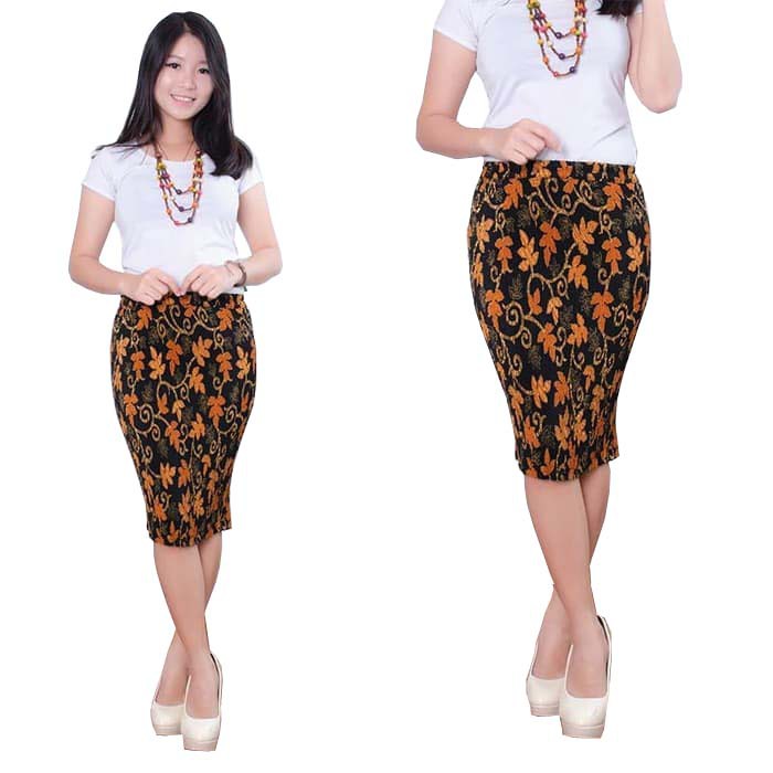 Rok Plisket pendek bawahan kebaya batik, Rok span pendek paya