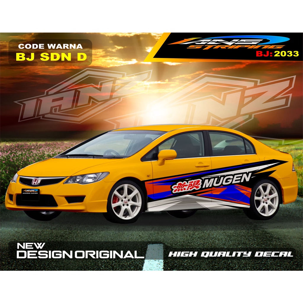 STIKER VARIASI MOBIL SEDAN / VARIASI STICKER BODY SAMPING  MOBIL VIOS / STIKER MOBIL