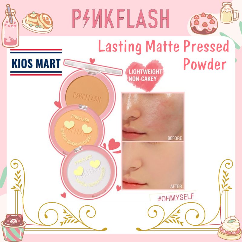 Pinkflash Lasting Matte Pressed Powder / Bedak Padat