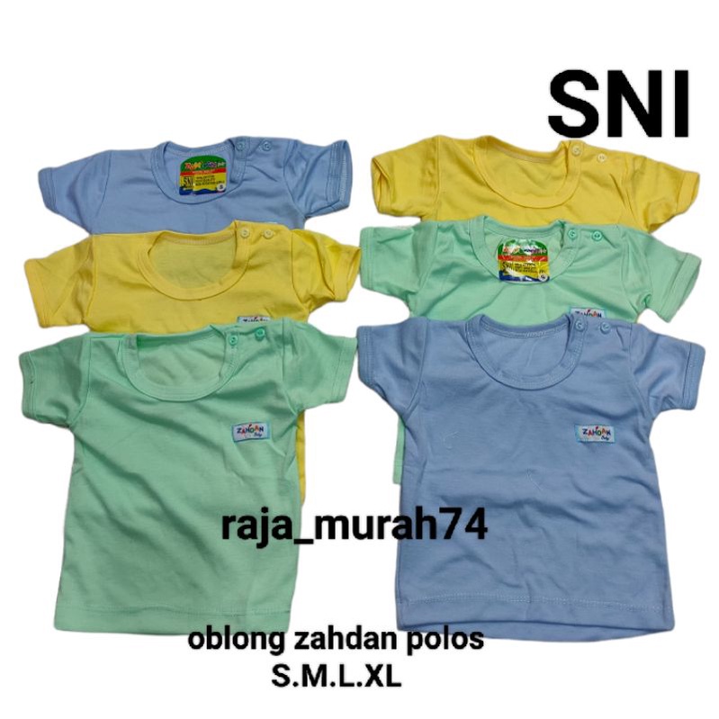 oblong bayi zahdan polos isi 6 pcs ukuran S.M.L.XL