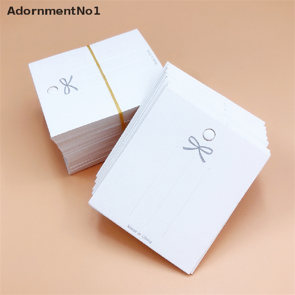 (AdornmentNo1) 50pcs Kertas Kardus Warna Putih Untuk Display Jepit Rambut
