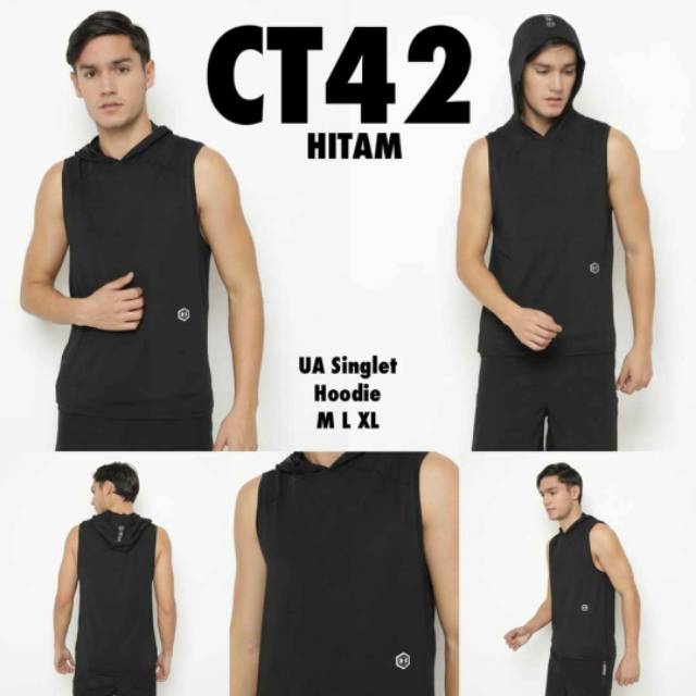 Singlet Hoodie/ baju lari/ baju fitnes/ baju olahraga