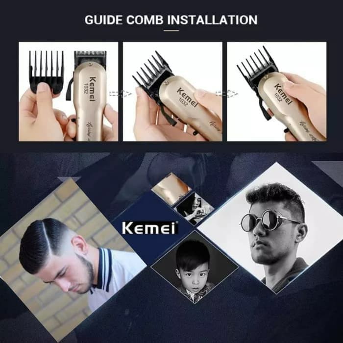 Clipper KEMEI KM-1032 Alat / Mesin Cukur Rambut Rechargeable Lithium