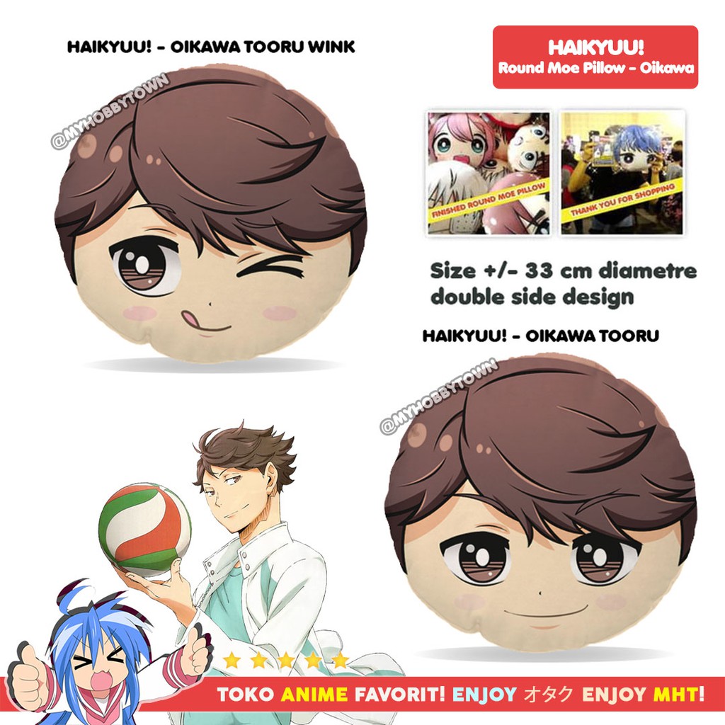 Bantal Bulat Anime Haikyuu Oikawa Toru Aoba Johsai Seijoh Plush Doll Plushie