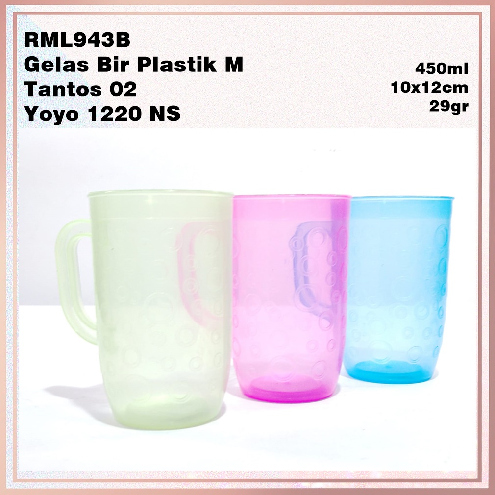 RML943B Gelas Bir Plastik M Tantos 02 Yoyo 1220 NS 450ml