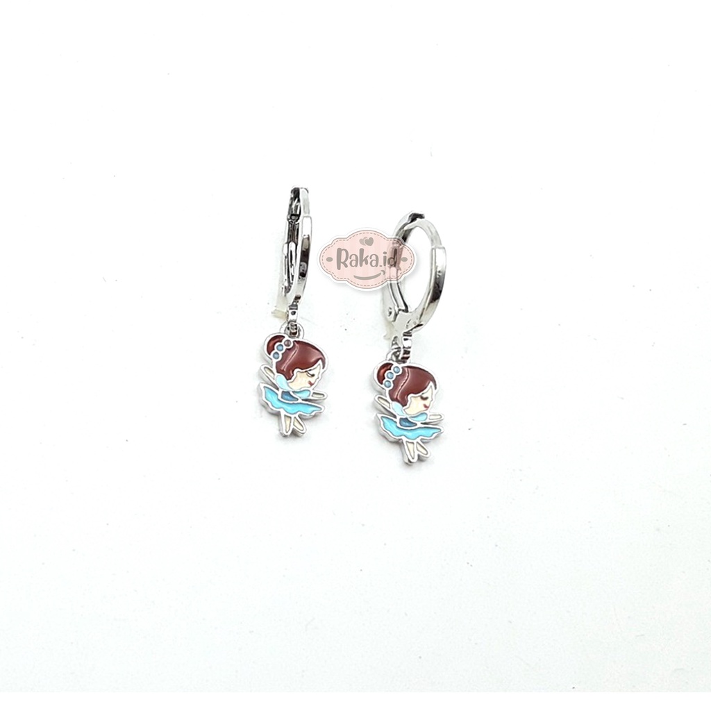 Anting Clip / Klip Bulat Peri Balet Perhiasan Aksesoris Wanita 726