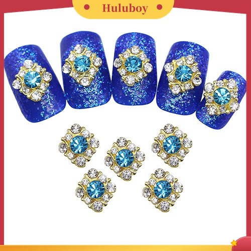 Huluboy Huluboy♡ 10pcs Stiker Kristal Berlian Imitasi Bahan Alloy Untuk Dekorasi Manicure DIY
