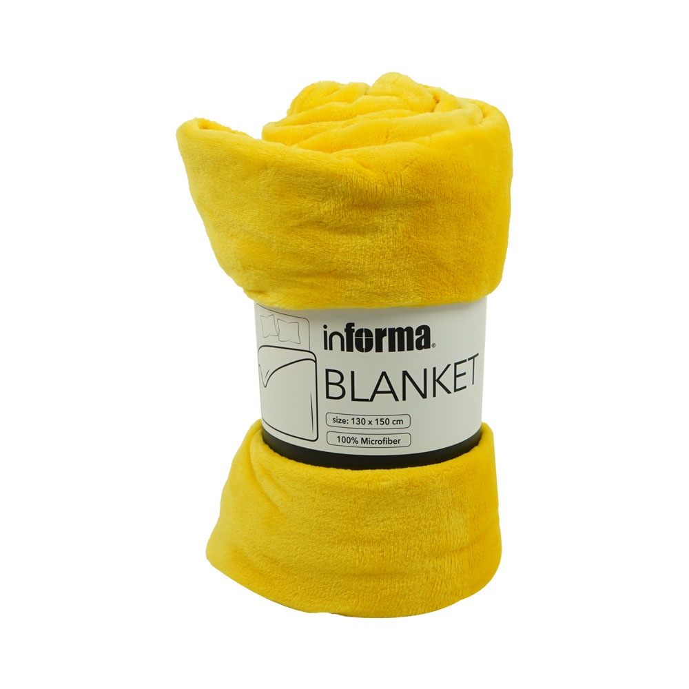 Informa - Solid Selimut Microfiber 130x150 Cm - Kuning - surabaya