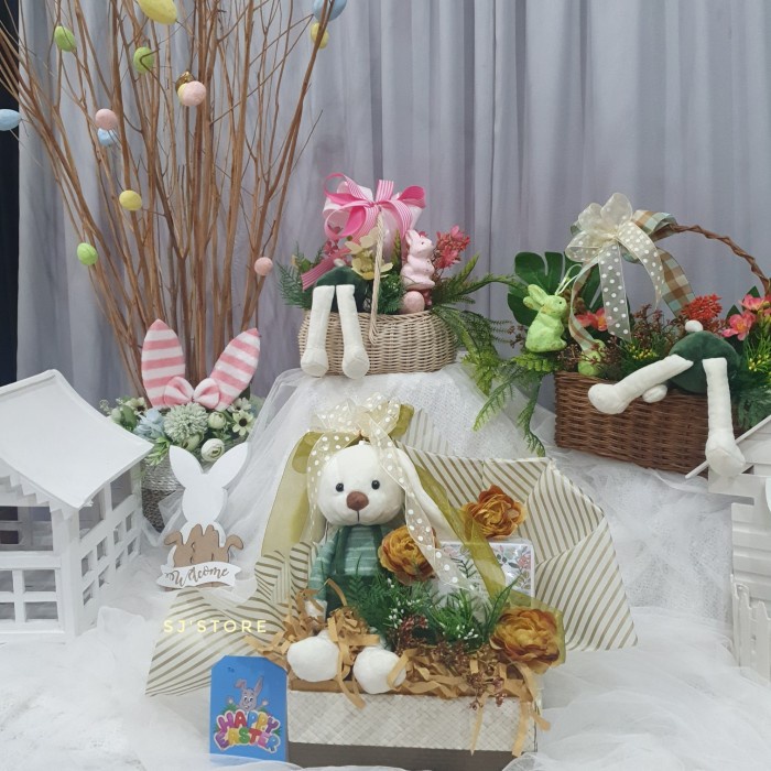 

Aksesoris dekorasi hiasan paskah kelinci meja easter bunny hampers