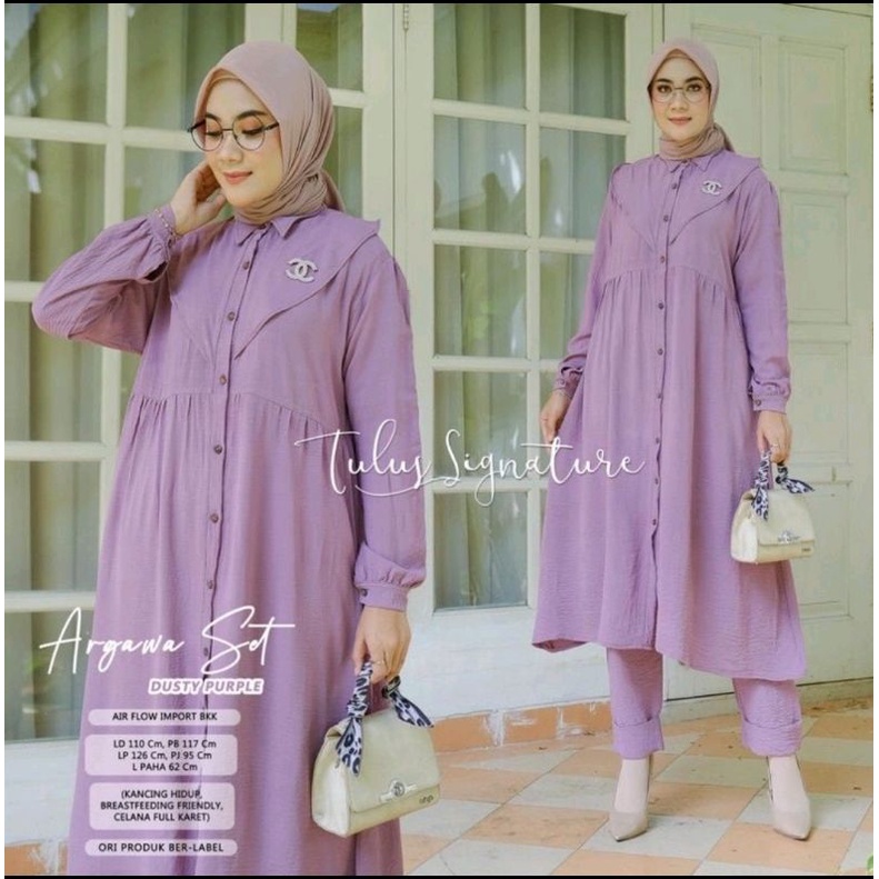 one set long tunik crinkle/one set crinkle/stelan polos/stelan crinkle