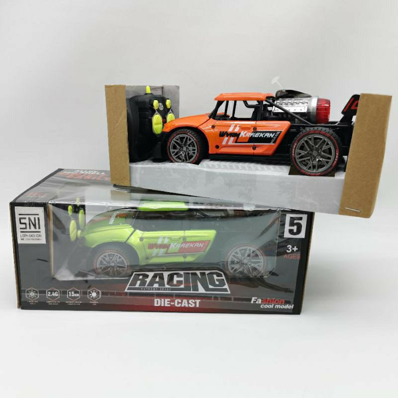 Mainan Mobil Remote Control Racing Diecast Lampu Asap / Mainan Mobil RC Metal