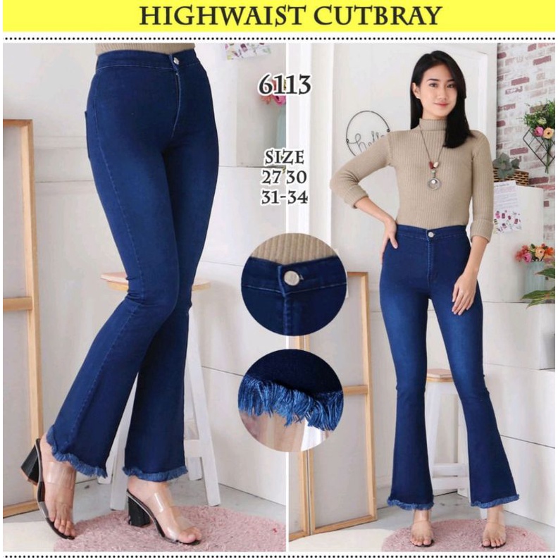 Celana Jeans Highwaist Cutbray Rawis Rumbay - HW Cutbray Banyak Warna SZ 27-34