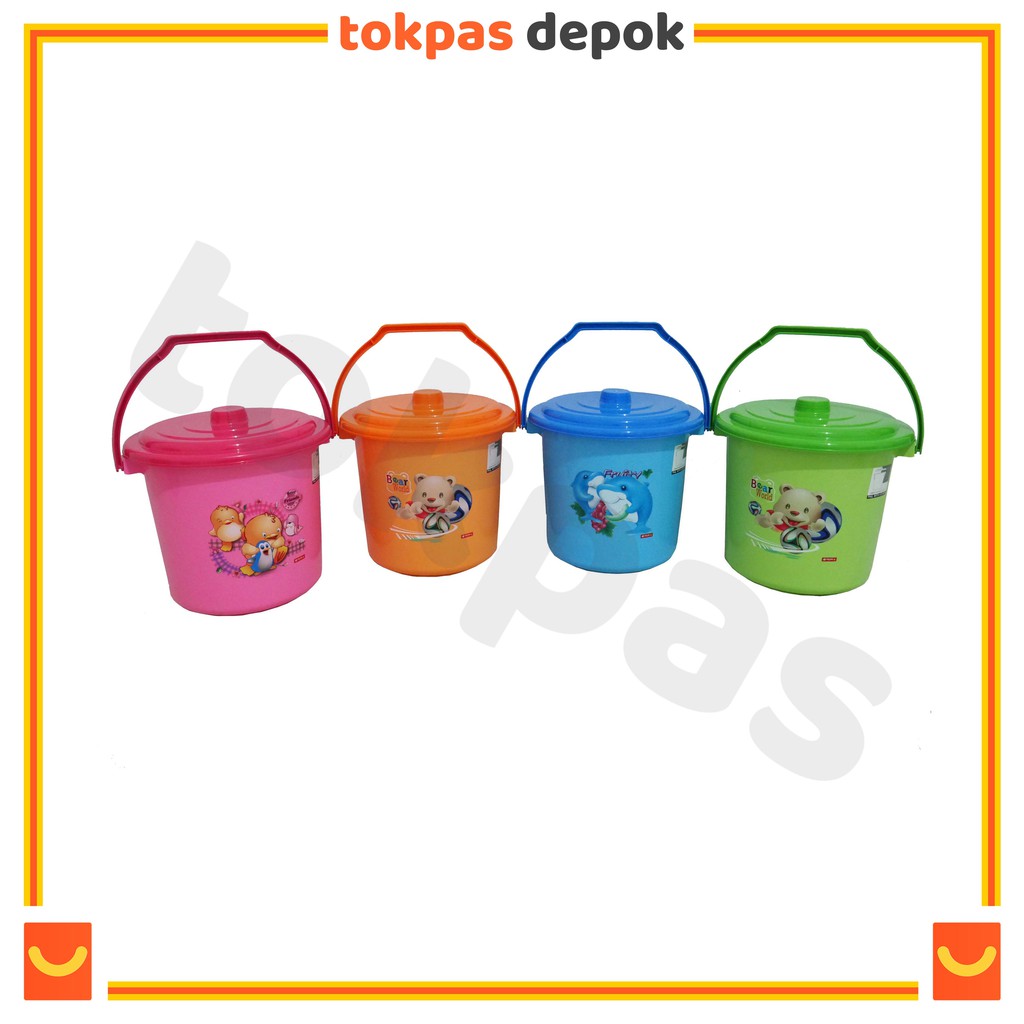 Ember + Tutup (11 Liter) Bahan Plastik Tebal Kapasitas Besar  3 Gallons Elegant Lion Star E 2