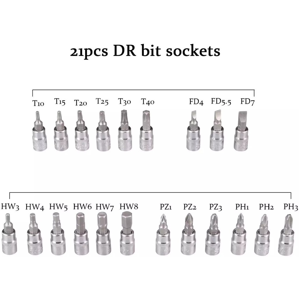 Kunci SOK ket 46 PCs / Kunci Shock 46 Pcs / Kunci Socket 46Pcs Screwdriver bit 63 pcs