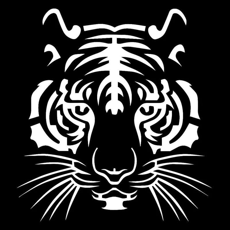 Stiker Reflektif Motif Kepala Harimau Ukuran 14x15cm Untuk Dekorasi Body Belakang Mobil
