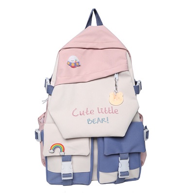 Mismi Cecile Bag - Tas Ransel Wanita Korea Cute Backpack Anak Sekolah Perempuan Stylish kualitas Import - 14C-Pink