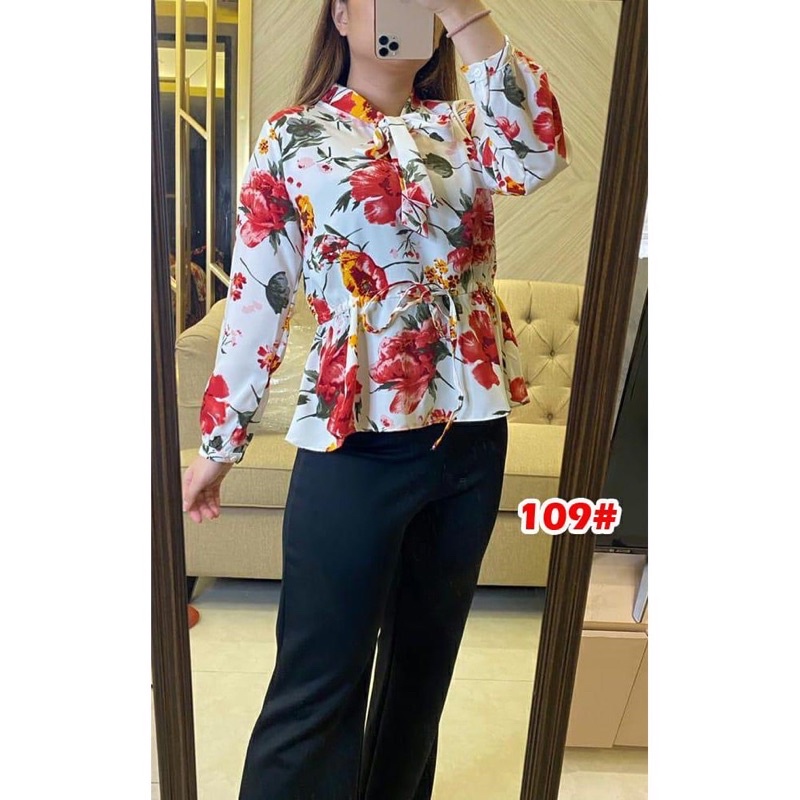 Vanesha Margaretta - 109# Atasan Wanita Bunga-Bunga/ blouse wanita/ baju kerja/outfit bunga