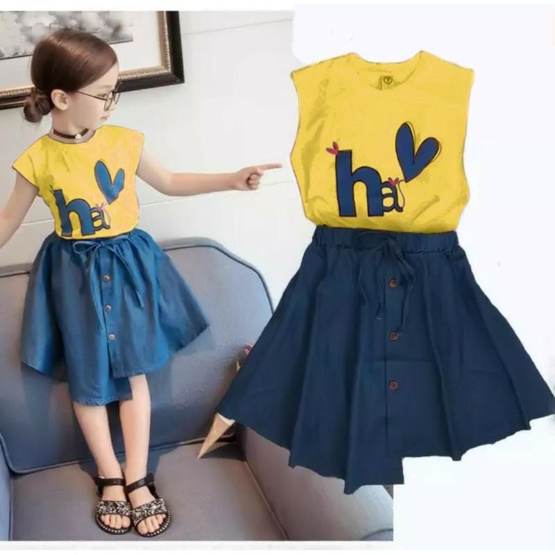 Setelan Anak Cewek / Set Anak Usia 3-5 Tahun / Set Rok Halove