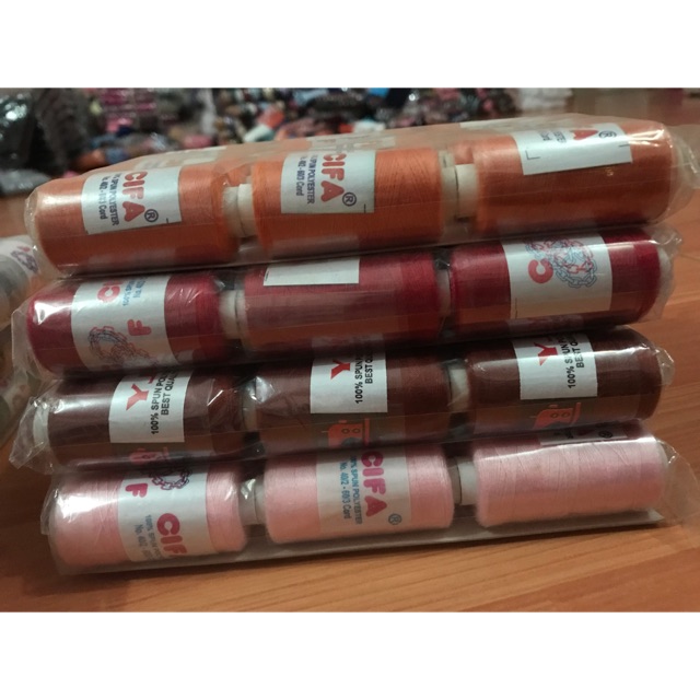 12 pcs Benang Jahit Murah Kuat Tambang Polyster (1 Lusin )