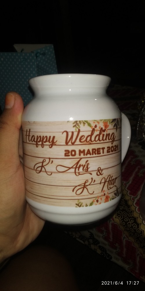 Kado Pernikahan Mug Custom / Kado Wedding Vintage