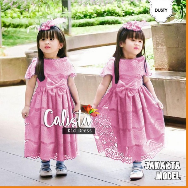Baju Dress Pesta Anak Perempuan Usia 3 4 5 6 7 8 TH Import Korean Style Modern Murah Trend asa Kini 
