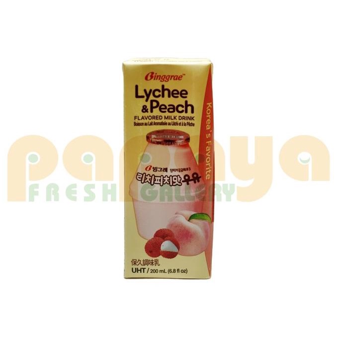 

cusss order] BINGGRAE LYCHEE&PEACH FLAVORED MILK DRINK 200 ML PCS