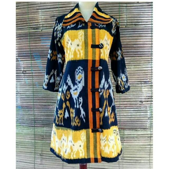 Dress tenun sumba warna kuning