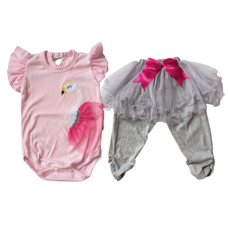 Setelan Legging Bayi Perempuan Import 0 6 bulan Baju Ulang Tahun Baby Girl Angsa Katun Adem New Born KA124