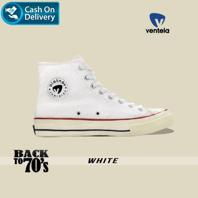 Ventela Back To 70s High White Putih Original - Sepatu Ventela BTS Pria Wanita