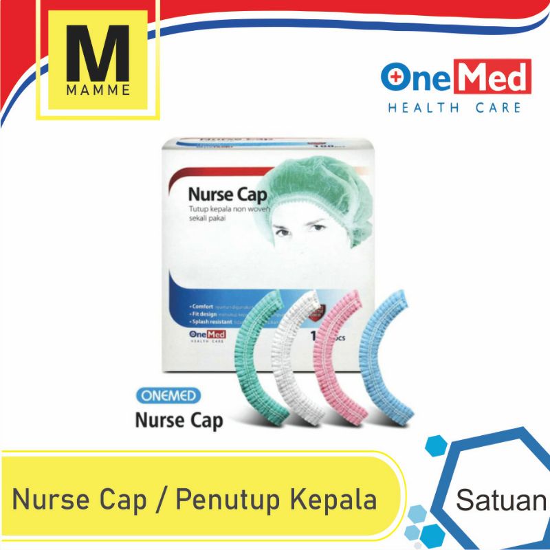 Nurse Cap Satuan / Head Cap Medis / Topi Operasi / Penutup Kepala Medis / Nurse Cap Onemed