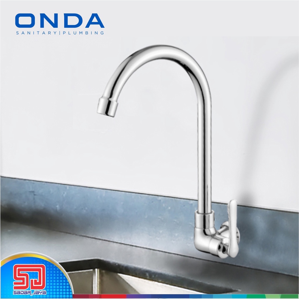 ONDA V 648 GKU Kran Tembok Dapur Kuningan Keran Wastafel Cuci Piring Kitchen Sink 1/2&quot;