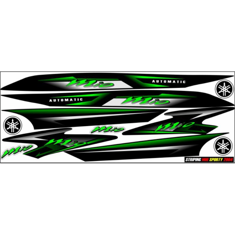 COD Striping variasi mio smile sticker variasi yamaha mio sporty hitam hijau