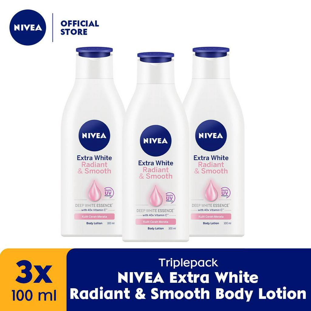 NIVEA Extra White Radiant & Smooth Body Lotion 100mL Triplepack