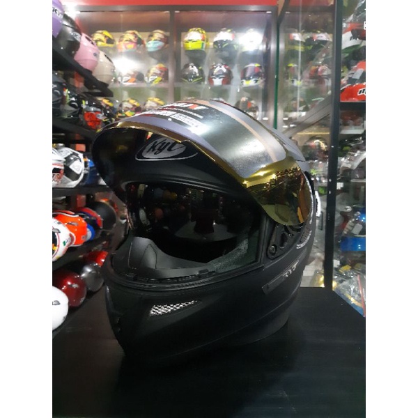 HELM KYT K2RIDER HITAM DOP PAKET GANTENG FREE STICKER VISOR-2