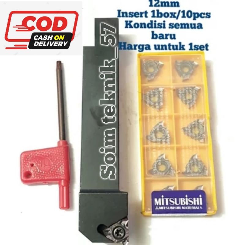 holder drat luar 12mm. SER1212k16 set insert MMT16ER AG60. drat 05-2.5mm