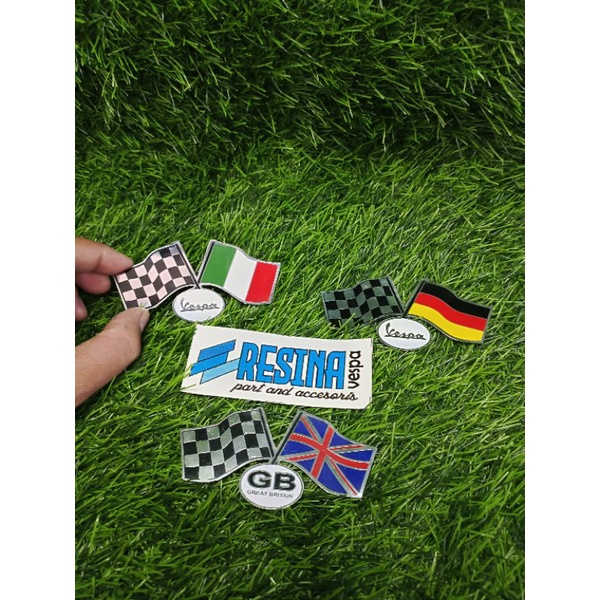 emblem emblim vespa bendera stainles bagus rapih