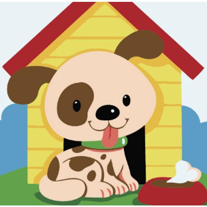 

SET KIT KANVAS LUKIS ANAK 20x20 CM CANVAS PAINTING BY NUMBER DOG CAT