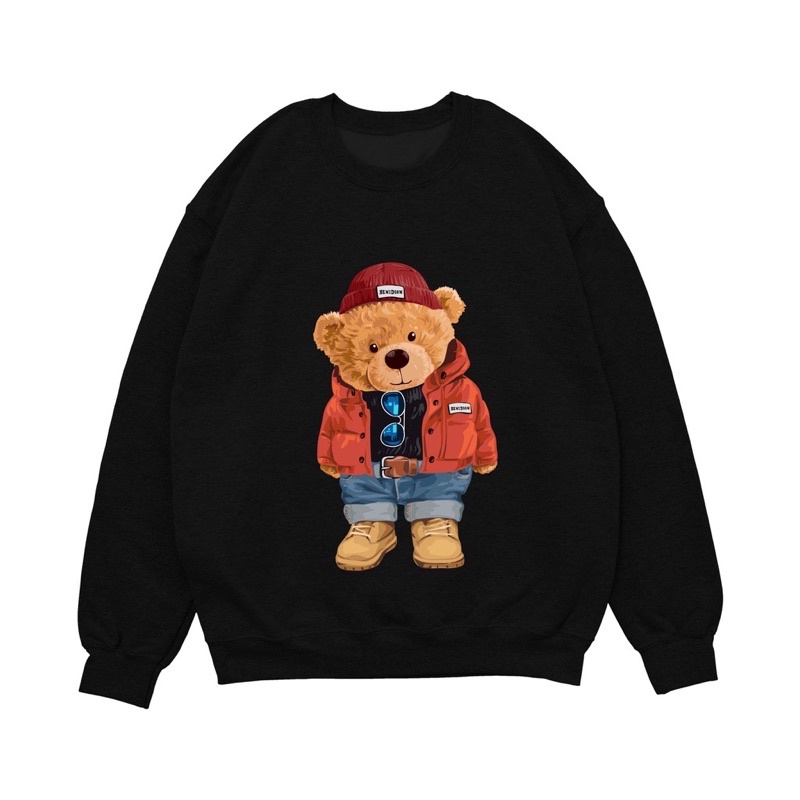 SWEATER CREAWNECK PRIA WANITA HIGHT QUALITY ORIGINAL BEAR BERUANG TOPI