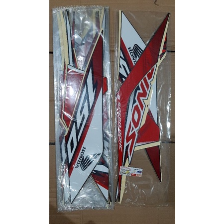 STIKER STRIPING LES BODY MOTOR HONDA SONIC HITAM LIS PUTIH MERAH ORIGINAL